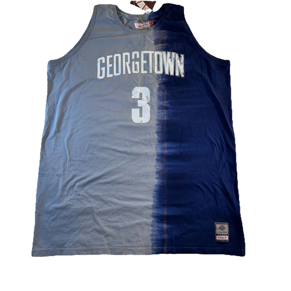 Mitchell & Ness Allen Iverson #3 Georgetown Hoyas Tie-Dye Tank Top Jersey/Shirt - Picture 3 of 11